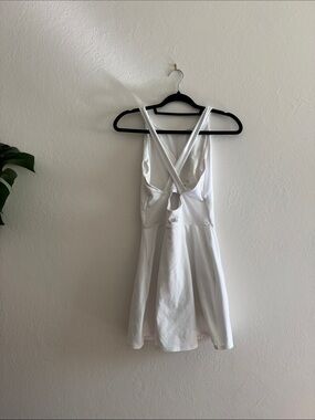 alo halter dress - Candy Red/White